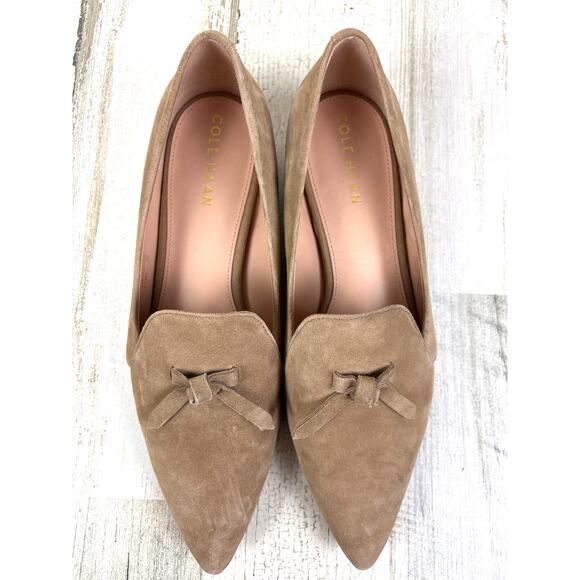 Cole Haan Womens 7 Tan Viola Skimmer Suede Pointed Toe Loafers Workwear Dressy - Picture 4 of 9